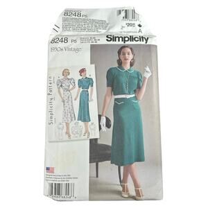 Simplicity- 2016 Sewing Pattern- Costume- 1930s Vintage Dress Sz US 12-20 Uncut